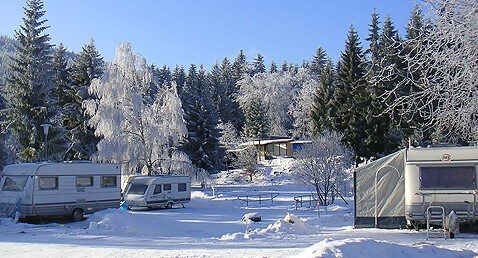 Oberhof Camping Lütsche Stausee Winter