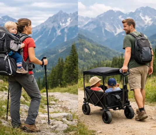 Kindertrage oder Bollerwagen beim Wandern?
