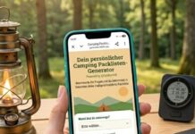 Packliste Camping: was braucht man zum Campen? Camping Packlisten-Generator von Outdoorkid auf dem Handy